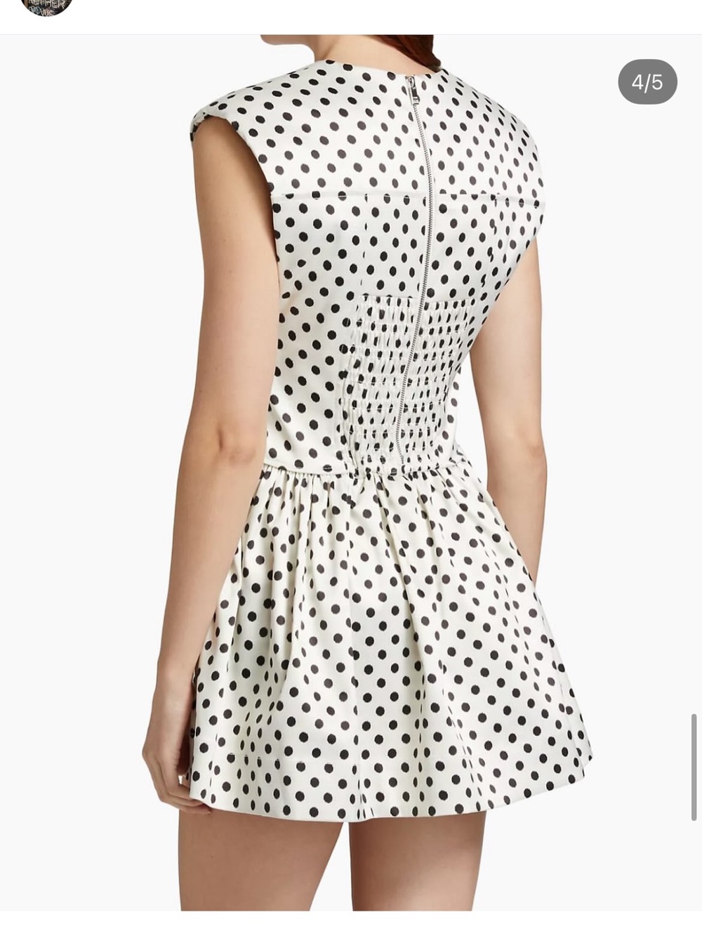 Ganni White Polka Dot Sleeveless Mini Dress - Picture 4 of 4